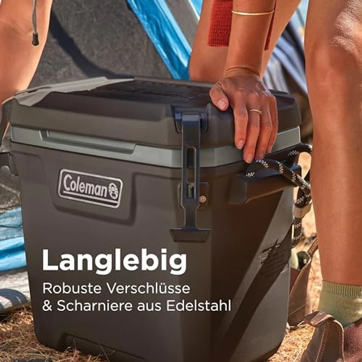 Coleman Convoy 28 QT, Kühlbox (29 l) mit antimikrobieller Innenbeschichtung, grau, bis zu 72 Stunden Kühlwirkung, integrierter Flaschenöffner – Bild 4