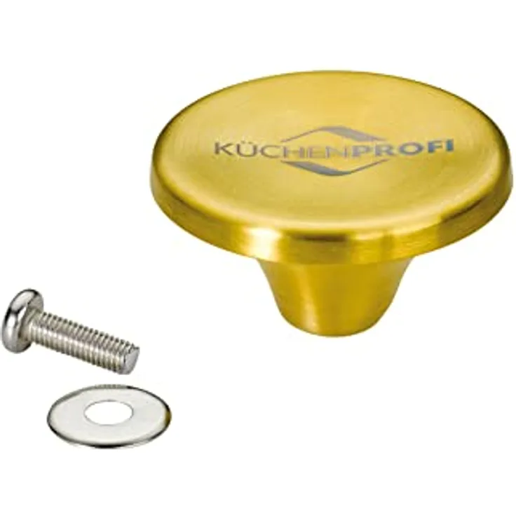 Küchenprofi 0400012900 Provence Ø 5 cm, hitzebeständig bis 250 °C, für Gusseisen Töpfe, Kochtöpfe, Bräter und mehr Deckelknopf, Edelstahl, Gold