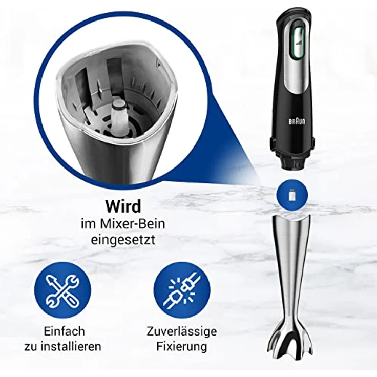 VIOKS Kupplung für Stabmixer Braun Ersatz für Braun 67050811 / Plastikkupplung für Mixer - Braun Stabmixer Edelstahl, Mixer Braun Multiquick 7 – Bild 3