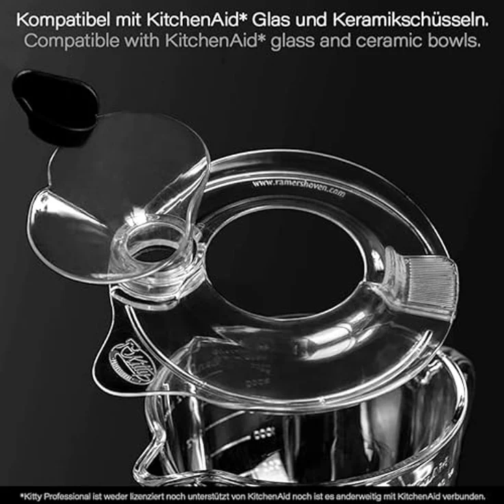 Spritzschutz Zubehör kompatibel mit KitchenAid, Rührschüssel Küchenmaschinen Spritzschutzdeckel + Trichter, Artisan - Kitchen Aid Spritz Schutz Deckel, Kochen Backen Küche - Preisvergleich – Bild 4