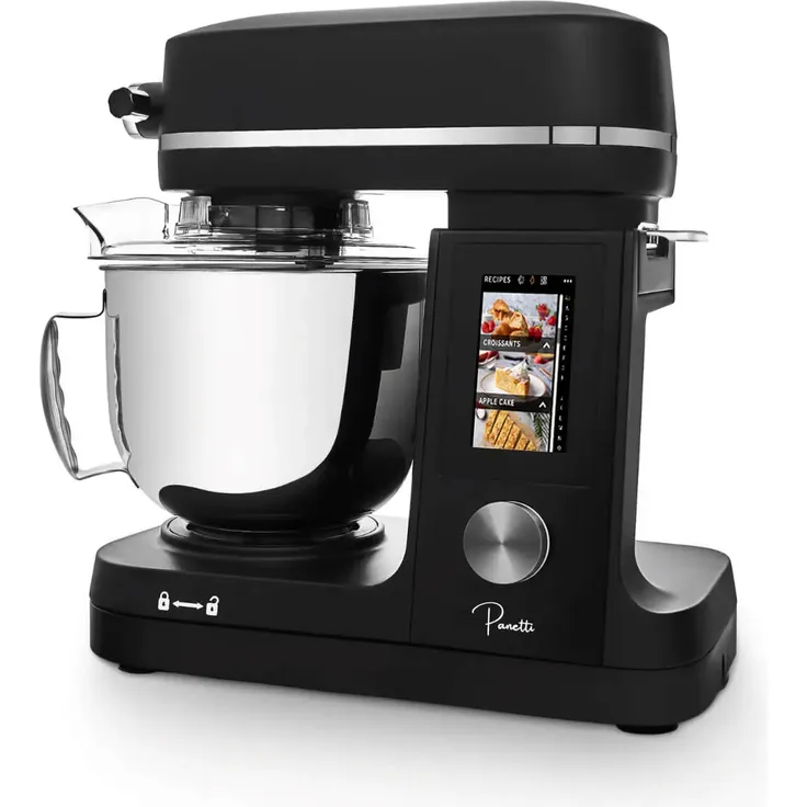 Panetti PrimoMix Küchenmaschine – 4,3" Touchscreen, integrierte Waage, 12 Stufen, Rezepte, leise & kraftvoll, 5L Schüssel