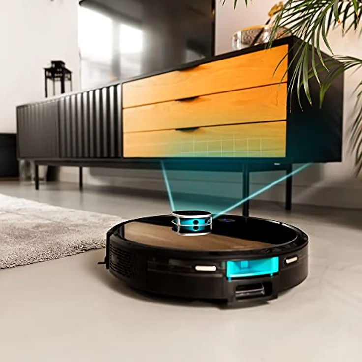 Cecotec Conga Eternal MAX Titanium Staubsauger- und Bodenreiniger, Leistung 3000 Pa, Autonomie 110 min, 3 Leistungsstufen und Spülen, App, Multifunktionsbürste, 2 zusätzliche Seitenbürsten, Schwarz – Bild 2