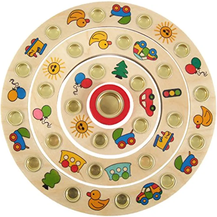 Hess Holzspielzeug 15622 - Geburtstagsring aus Holz für 26 Kerzen, mit Kindermotiven, handgefertigt, Durchmesser ca. 22 cm, als Dekoration für den Geburtstagstisch