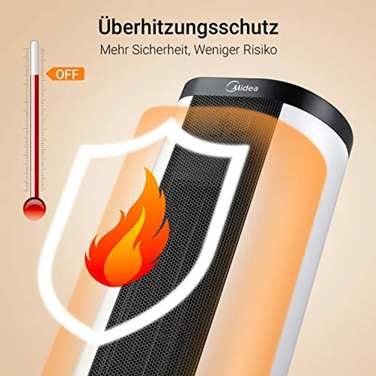 Midea NTH20-17BR Luftentfeuchter, 2000 Watt, Raumgröße: 10 m³, Heizlüfter – Bild 3