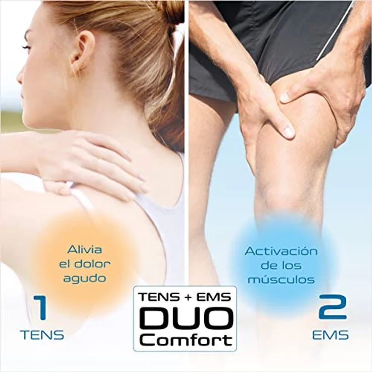 prorelax TENS/EMS Duo Comfort | Elektrostimulationsgerät | 2 Therapien mit einem Gerät | Natürliche Therapie gegen chronische Schmerzen und zum Muskelaufbau | Mit großem, beleuchteten Display – Bild 4