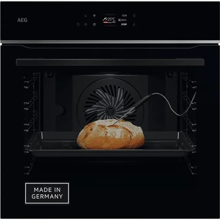 AEG Einbaubackofen TE7PB63ZAB - Serie 7 TFT-FullTouch-Farbdisplay mit Kochassistent, Made in Germany, Pyrolyse Selbstreinigung, Kerntemperatursensor - Schwarz