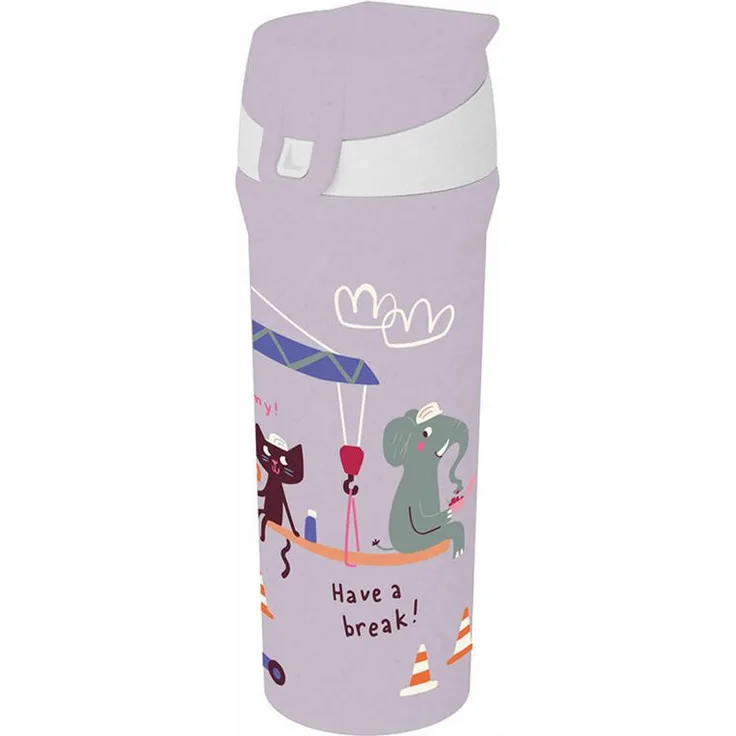 KOZIOL Trinkflasche Stan Trucks, 500 ml, umweltfreundlicher Kunststoff, Spülmaschinengeeignet, Organic Grey