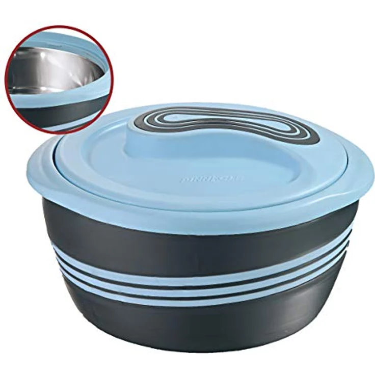 Pinnacle Servierschüssel für Salat - Suppenteller - Thermo-Schüssel mit Deckel - tolle Schüssel für Urlaub, Abendessen und Party 3er Set 3,6 qt Blau – Bild 2