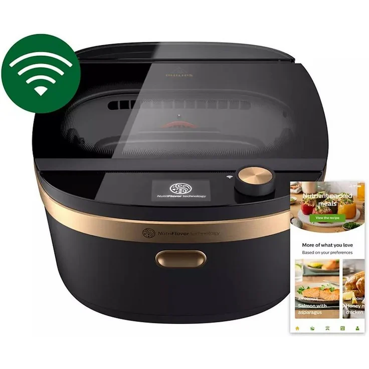 Philips Dampfgarer NX0960/90, Air Steam Cooker der Serie 7000, NutriFlavor Technologie, 1600,00 W, Silber – Bild 1