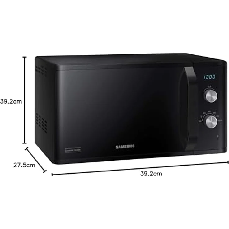 Samsung MS23K3614AK, Solo-Mikrowelle 23L, 800W, Keramik-Emaille-Hohlraum, schwarz – Bild 6