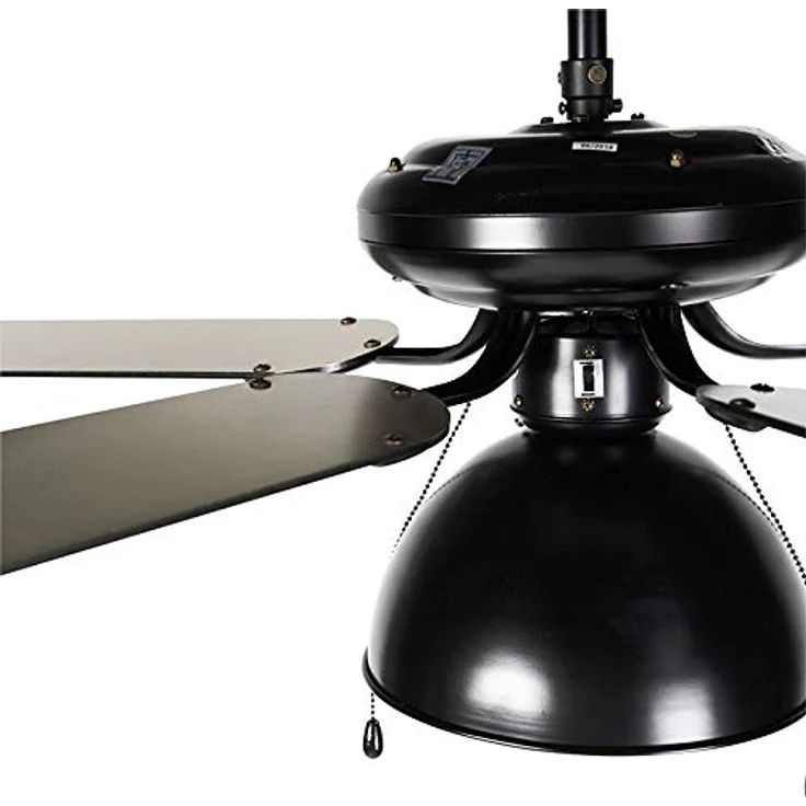 Qazqa Deckenventilator Magna licht88, E27, Schwarz, Industrie, Stahl, 1-flammig – Bild 6