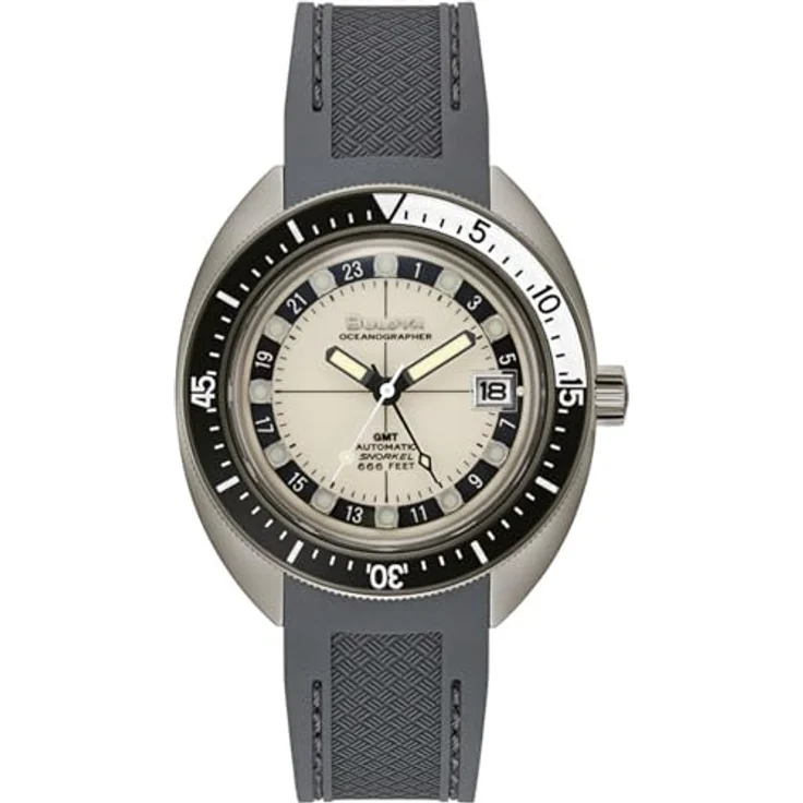 Bulova Herren-Armbanduhr Automatik GMT Grau Oceanographer 98B407 – Bild 2