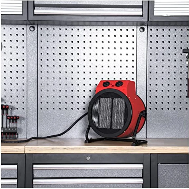 STIER Keramik-Heizlüfter 5,0 kW, stufeloses Thermostat, Elektroheizer, Heizgerät. Heizstrahler für Werkstatt, Camping, Lagerhallen, Garage, 400 V, 50-60 H, 5000 Watt Leistung - Preisvergleich – Bild 2