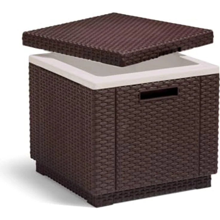 Allibert Beistelltisch-Kühlbox Ice Cube 40 Liter, braun – Bild 4
