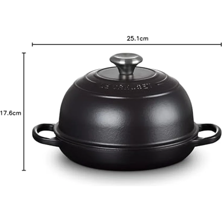 Le Creuset Signature Brot Bräter aus Gusseisen, 24cm, schwarz matt – Bild 8