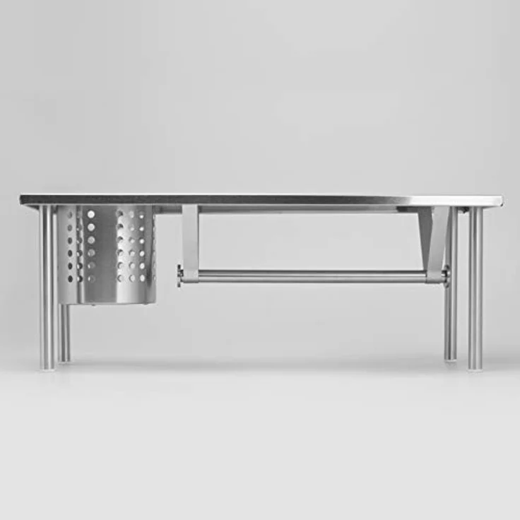 bremermann Küchenregal mit Rollenhalter und Utensilienhalter (Metallisch) - praktisches Edelstahlregal für Kochutensilien und Rollenwechsel – Bild 3