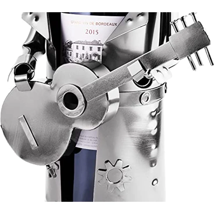 BRUBAKER Flaschenhalter Rockstar Gitarre Metall Skulptur Geschenk mit Geschen – Bild 6