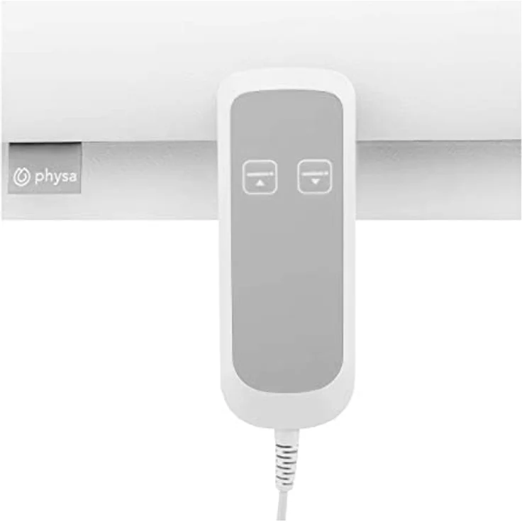 Physa Massageliege elektrisch Massagebank Therapieliege 200 kg Weiß Fußpedal Räder, Höhenverstellbar und mobil – Bild 2