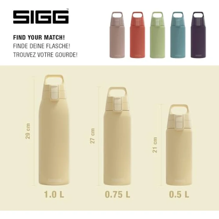 SIGG Isolierte Trinkflasche Shield Therm One Opti Yellow, 0,5L, auslaufsicher, spülmaschinenfest, BPA-frei, 90% recycelter Edelstahl, kohlensäurehaltige Getränke – Bild 5