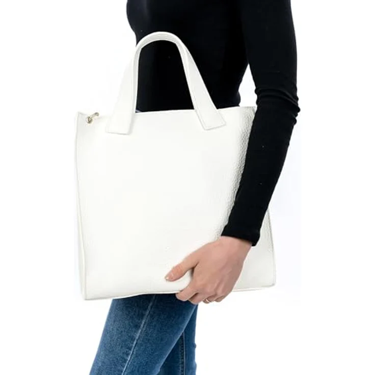 SURI FREY Shopper SFY Gwenny, eleganter Damenshopper in Echtleder-Optik, mit Reißverschluss und verstellbarem Umhängeriemen, schwarz – Bild 4