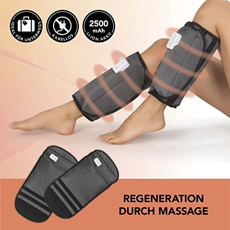 MAXXMEE Venentrainer Venen-Massagegerät Luftkompression & Wärme 2 Stufen, kabellos, Schwarz – Bild 2