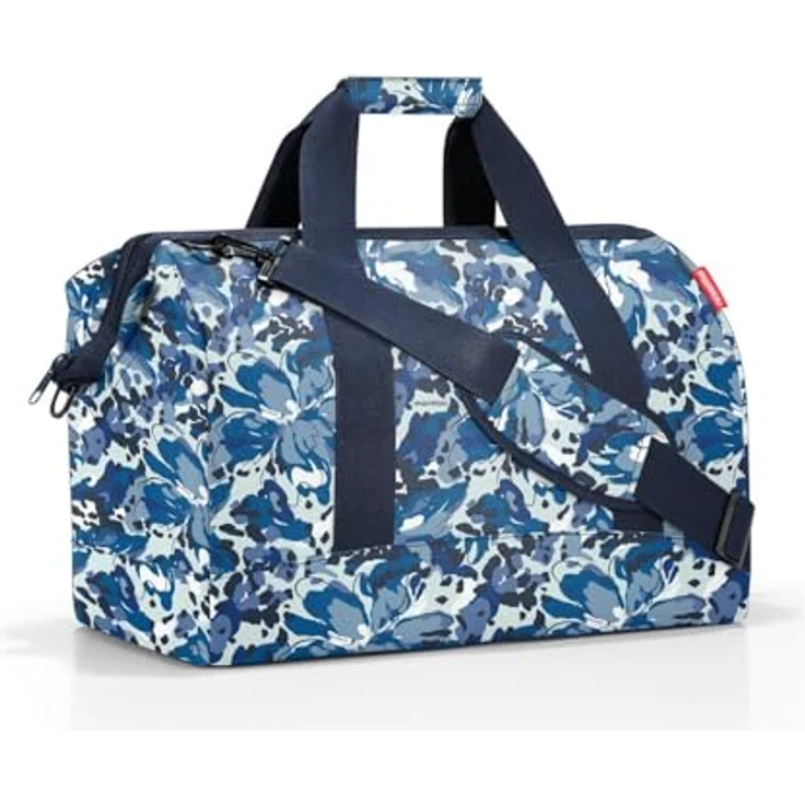 reisenthel Allrounder L Handtasche, praktische Reisetasche mit großem Hauptfach und Steckfächern, flora blue, Blau – Bild 1