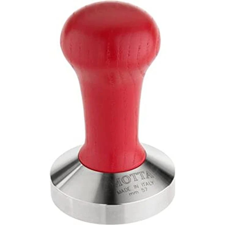 Motta Tamper 57 mm Edelstahl-Basis Holzgriff rot – Bild 2