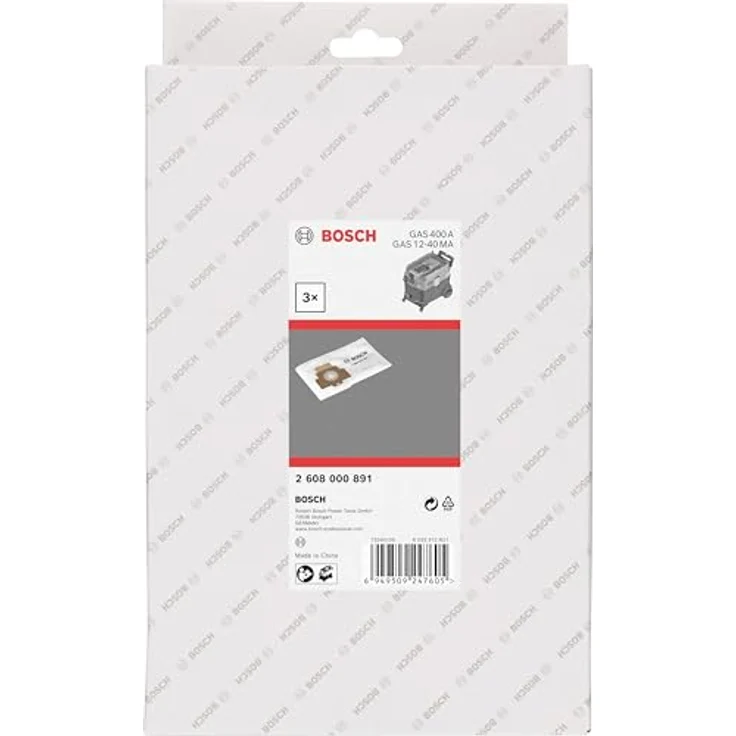 Bosch Accessories 2608000891, Vliesfilterbeutel für Trockensaugen, geeignet für GAS 12-40 MA und GAS 400 A Professional – Bild 2