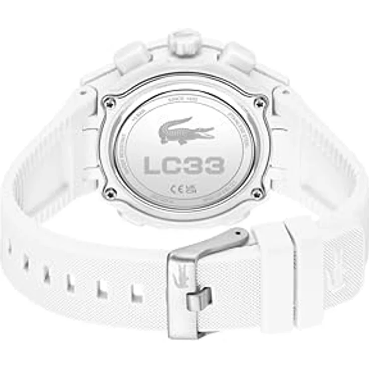Lacoste LC33 Analoge-Digitale Multifunktions-Quarzuhr für Damen mit Weißem Silikonarmband, 40 mm TR90-Gehäuse, Roségold Zifferblatt, Wasserdicht bis 10 ATM – Bild 4
