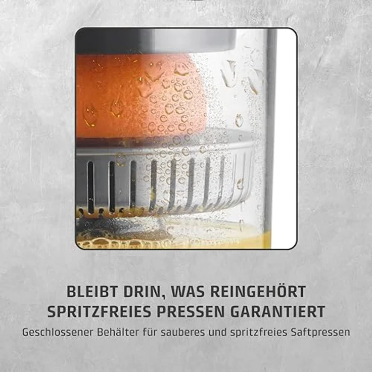 Caso CP 400 Lift, elektrische Zitruspresse mit hoher Saftausbeute, BPA-frei, Universal-Presskegel für alle Zitrusfrüchte, spülmaschinengeeignet – Bild 4