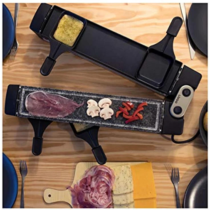 Livoo Raclette und Grill anpassbar 1280 W, 8 Pfännchen Schwarz, Granit – Bild 5