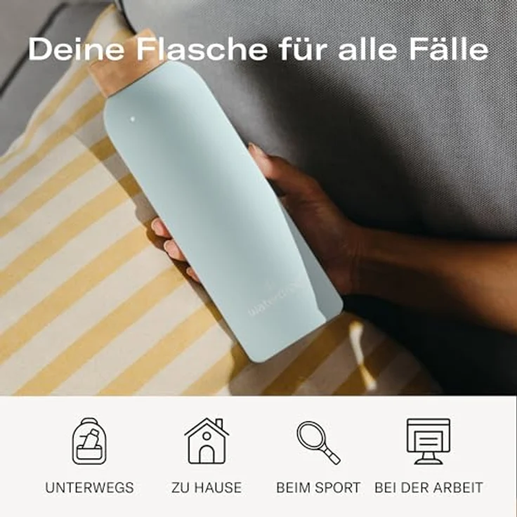 waterdrop® Edelstahl Trinkflasche 600ml, doppelwandige Thermosflasche auslaufsicher, BPA-frei, für heiße & kalte Getränke, ideal für Büro & Fitness – Bild 3