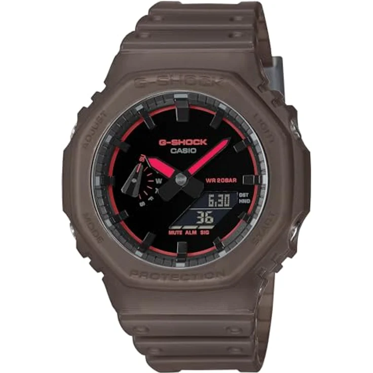 Casio G-Shock Unisex Analog Digital Quarz Armbanduhr, Braun mit Stoppuhr, Alarm, Weltzeit und wasserdicht bis 20 bar – Bild 1