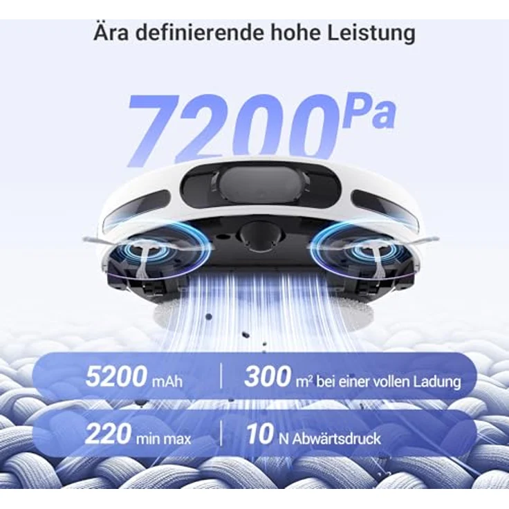 EZVIZ Saugroboter RS20 Pro mit Staubentleerung, Wasserwechsel und 7200 Pa Saugkraft, LDS LiDAR und 3D-Laser Navigation, Teppicherkennung, automatische Moppinstallation, weiß – Bild 3