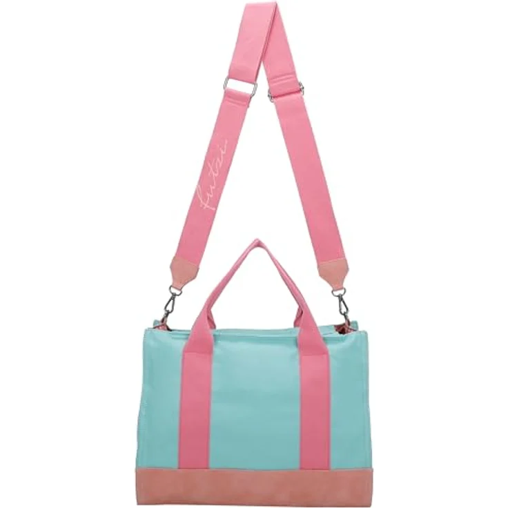 Fritzi aus Preußen Handtasche, große Canvas Tasche 40 cm, abnehmbarer Schulterriemen, Türkis – Bild 2