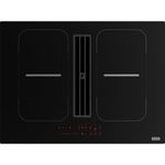 Franke 340.0705.338, In das Induktionskochfeld integrierte Dunstabzugshaube Smart 2gether, 4 Kochzonen, Touch-Slider, Black glass