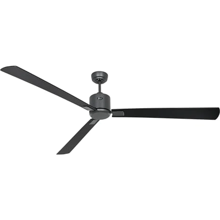 CASAFAN Eco Neo III, Energiespar Deckenventilator mit Fernbedienung, WiFi, 180 cm, basaltgrau mit schwarzen und Teak Wendeflügel – Bild 2