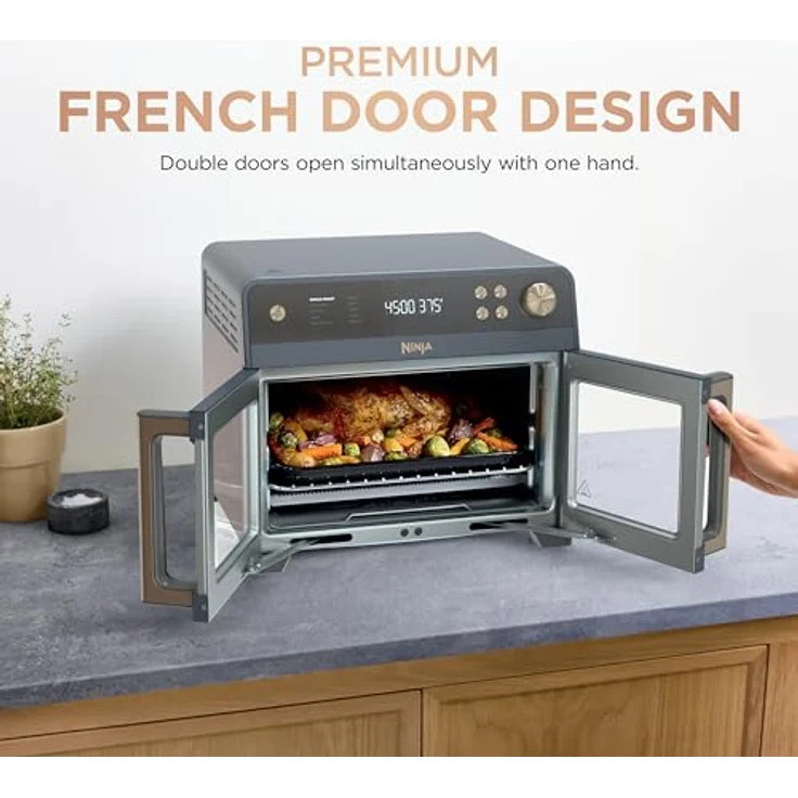 Ninja Cyberspace FO101BL French Door Premier Air Fry Oven, 10-in-1, 20,3 qt Kapazität, PFAS-frei, spülmaschinenfestes Zubehör – Bild 2