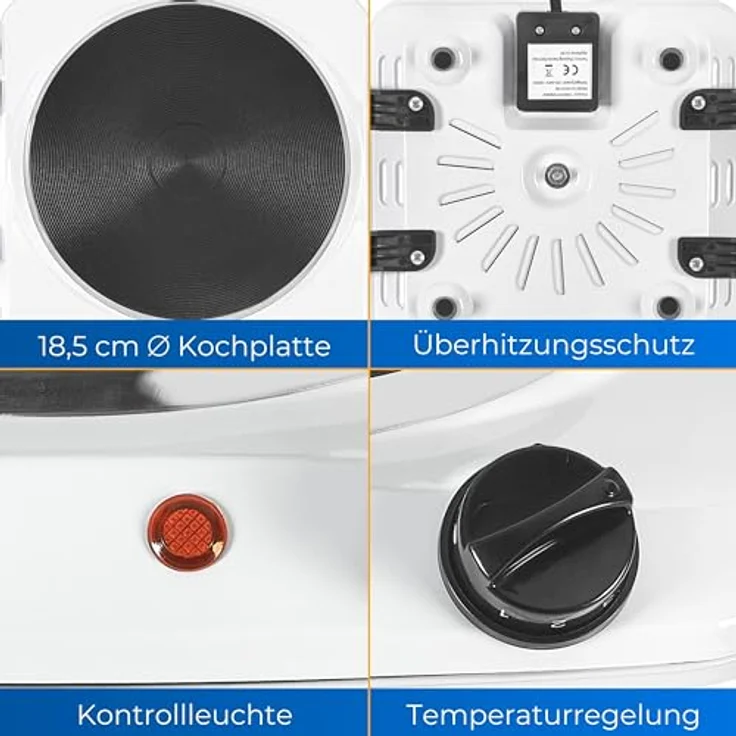 Exquisit Kochplatte KP 3102 we | Massekochfeld | 1 Platte | Leistung 1500 Watt | weiß – Bild 5