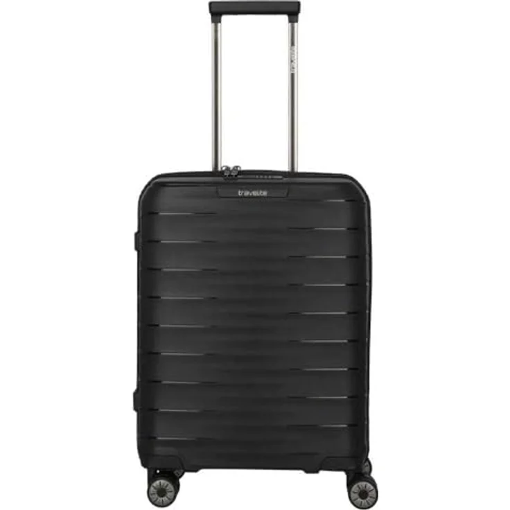 Travelite MOOBY 4-Rad Hartschalen Handgepäck Koffer klein, schwarz, 39 Liter, recyceltes Material, TSA Schloss, 55 x 40 x 20 cm, 2,3 kg – Bild 1