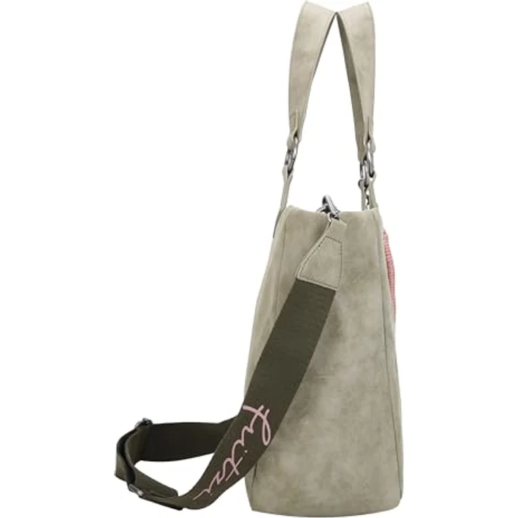 Fritzi aus Preußen Izzy Vintage Shopper Tasche, 42 cm, oliv, 100% Polyurethan – Bild 5