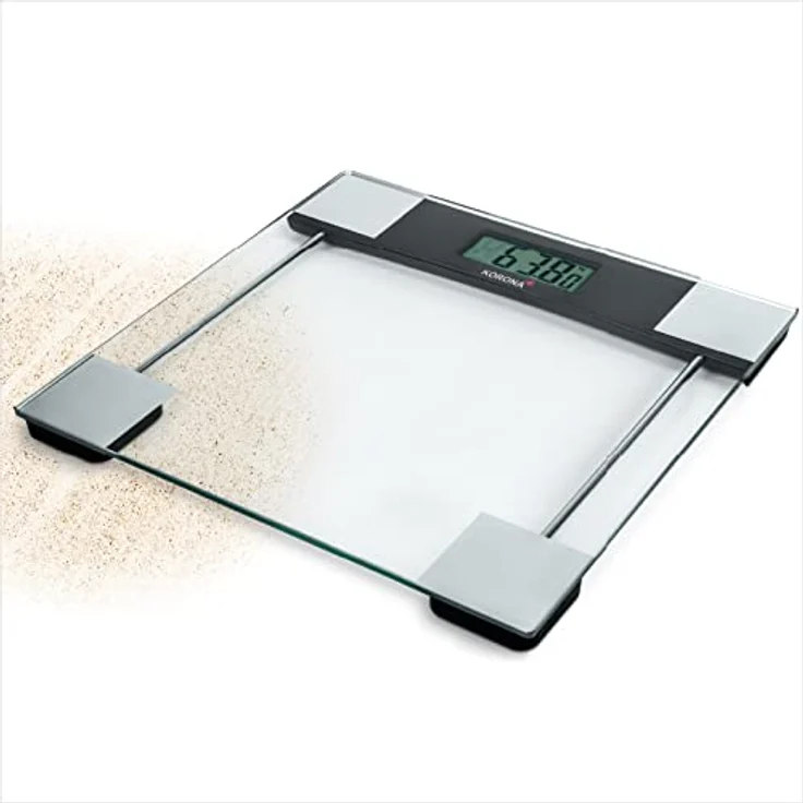 Korona 74551 Digitale Personenwaage SVENJA | 180 kg Tragkraft, 100 g Einteilung | Sicherheitsglas | Zeitloses Design | Batterien inklusive – Bild 1