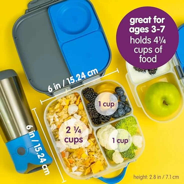 B.Box Mini Chill Out, Lunchbox mit Fächern und Silikondichtung, blau – Bild 2