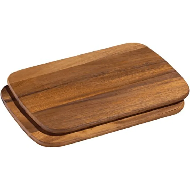 Zassenhaus Frühstücksbrettchen Holz | 2er Set | aus nachhaltiger Akazie | Brotzeitbrett | pflegeleicht | robust | 28 x 20 cm