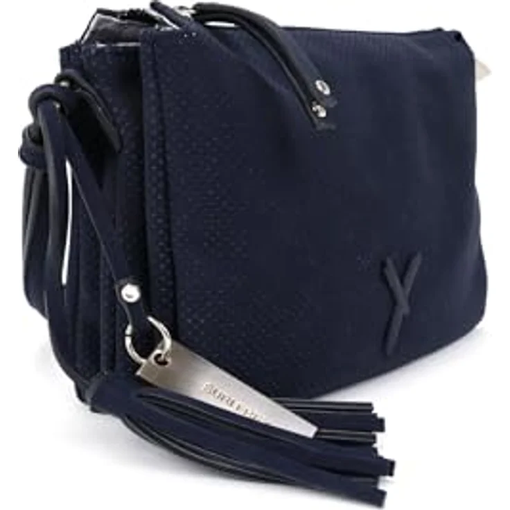 SURI FREY Umhängetasche Romy Basic, kleine Crossover Bag mit vielen Fächern, Farbe Blau, inkl. Quasten-Anhänger – Bild 3