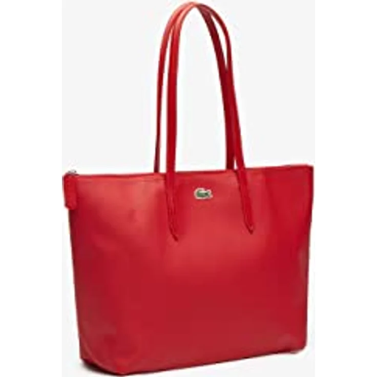 Lacoste Shopper Concept, PVC Einkaufstasche mit aufgedrucktem Krokodil, schwarz – Bild 4