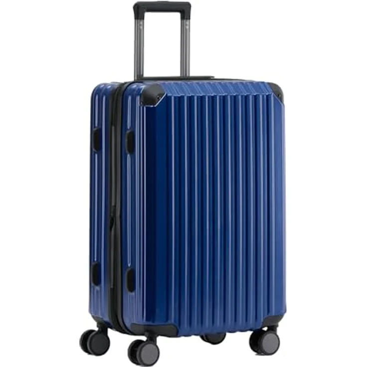 Münicase M816, Kabinentrolley 55cm mit TSA-Schloss, Teleskopgriff und 4 Rollen, Hartschale, Diamondblau, ca. 38 Liter Volumen – Bild 1