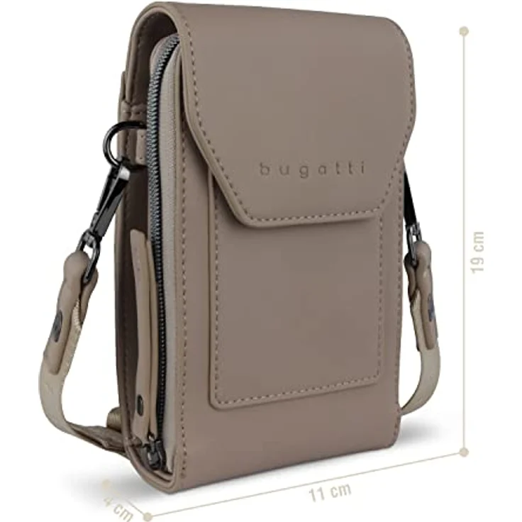 Bugatti Almata Crossover Börse, elegante Handtasche mit verstellbarem Schulterriemen, Braun – Bild 2