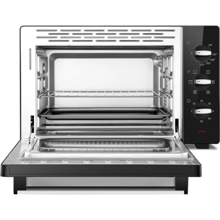 Beko BMOF38B, Minibackofen mit 38 Liter Fassungsvermögen, Heißluftzirkulation und 60-Minuten-Timer, schwarz – Bild 3