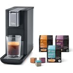 Tchibo Qbo ESSENTIAL Premium Kapselmaschine, PressBrew Brühdrucktechnologie, 24 recyclebare Kapseln, Dark Stone